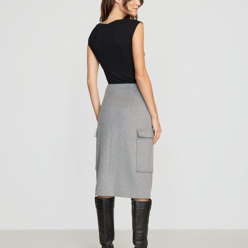 felicia wool utility midi skirt heather grey 6