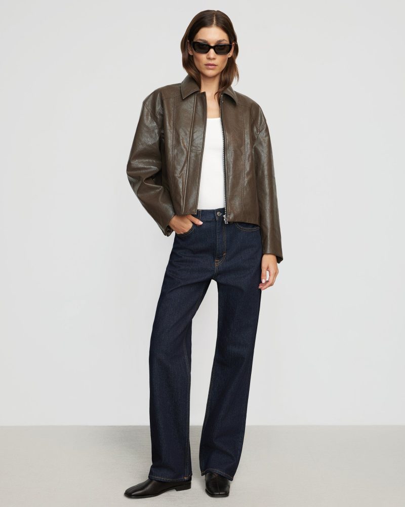 halle vegan leather bomber morel 1