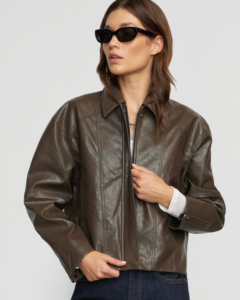 halle vegan leather bomber morel 3