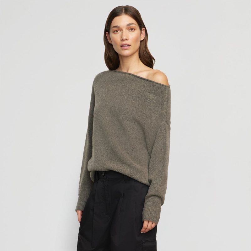 iris off shoulder sweater mushroom 0