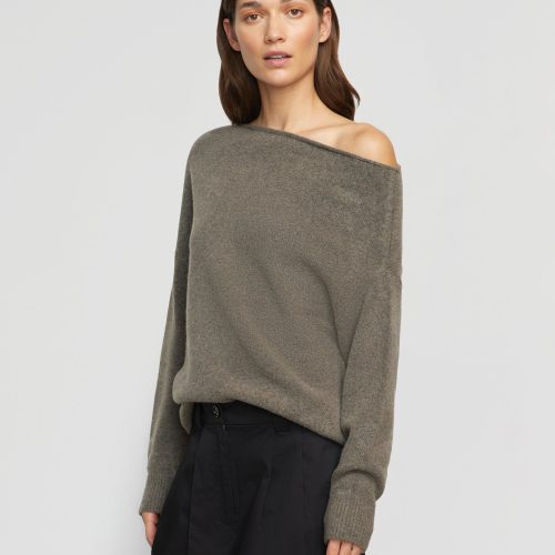 iris off shoulder sweater mushroom 1