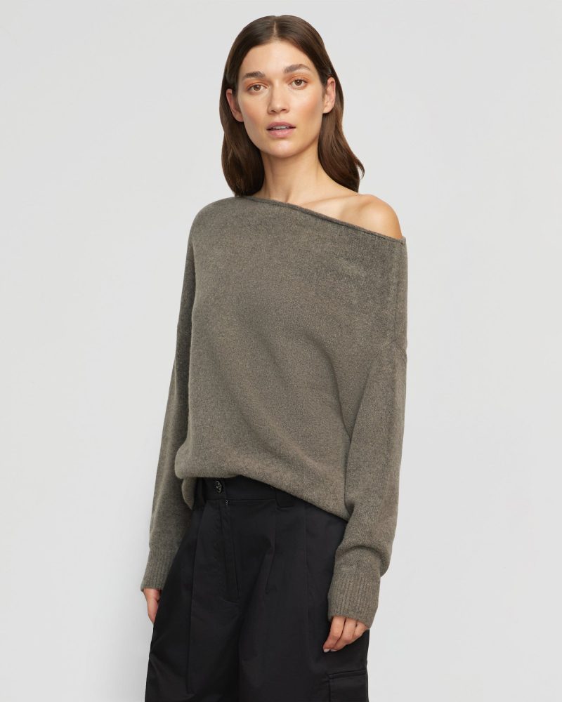 iris off shoulder sweater mushroom 1