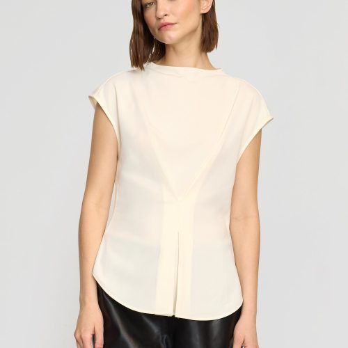 jacqueline semi sheer crepe blouse cream 3