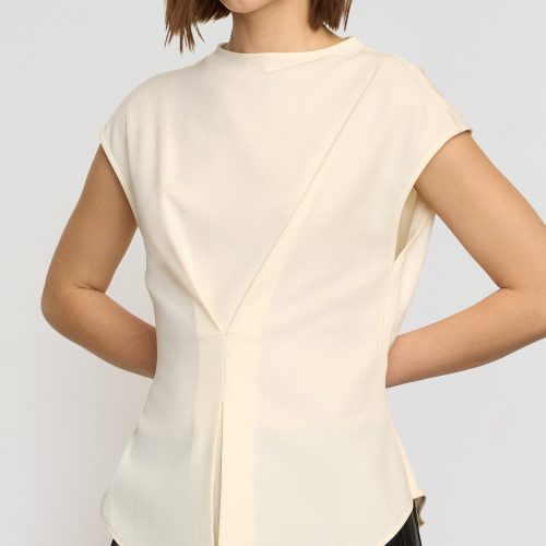 jacqueline semi sheer crepe blouse cream 4