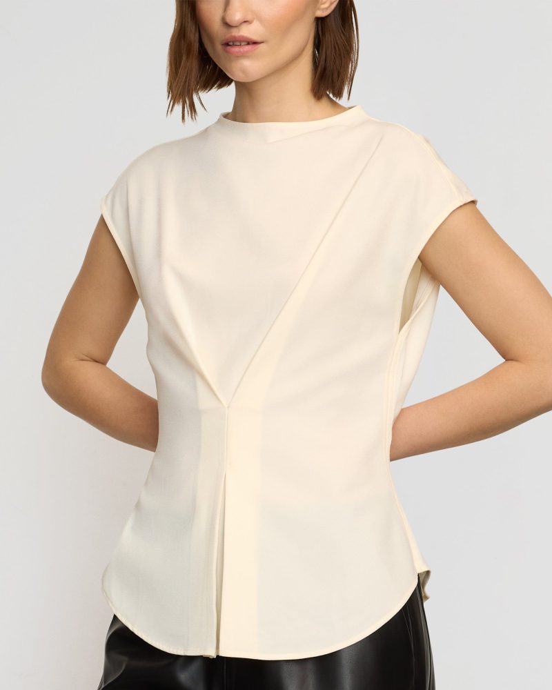 jacqueline semi sheer crepe blouse cream 4