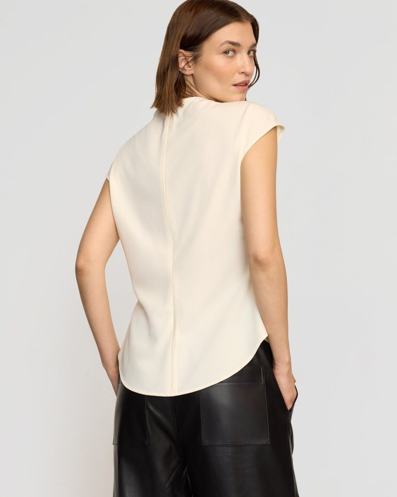 jacqueline semi sheer crepe blouse cream 5