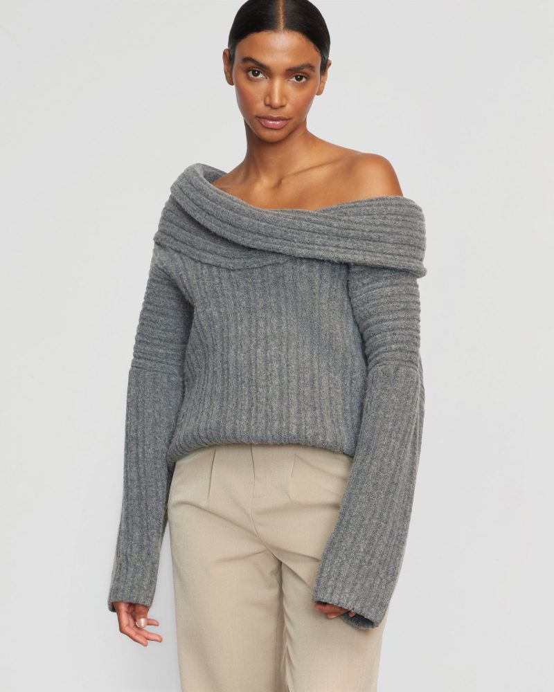 jamie chunky asymmetric neck sweater heather grey 2 8f69b15e 0e74 4c4e ab0d d94946680068