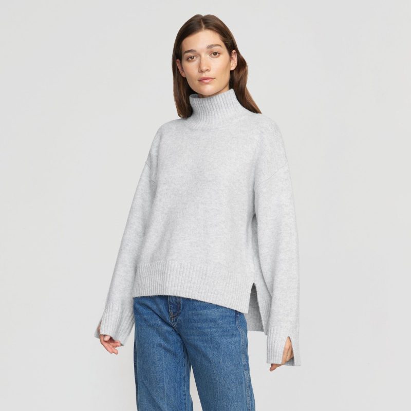 karlie oversized turtleneck sweater heather grey 0