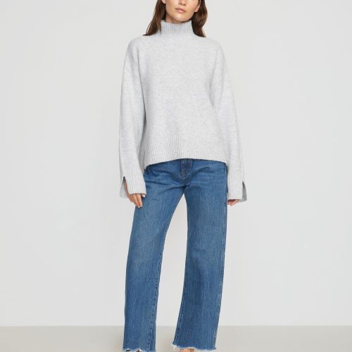 karlie oversized turtleneck sweater heather grey 3