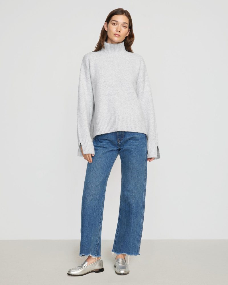 karlie oversized turtleneck sweater heather grey 3