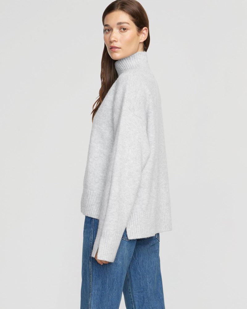 karlie oversized turtleneck sweater heather grey 4