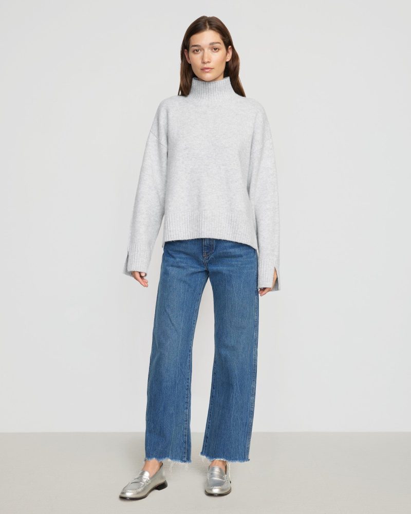 karlie oversized turtleneck sweater heather grey 5