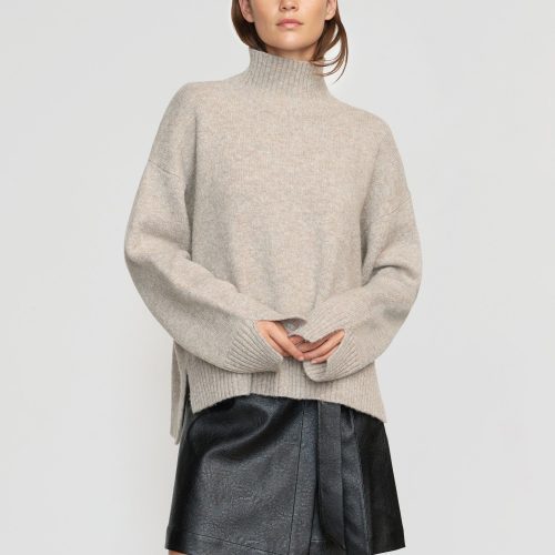 karlie oversized turtleneck sweater oatmeal 4