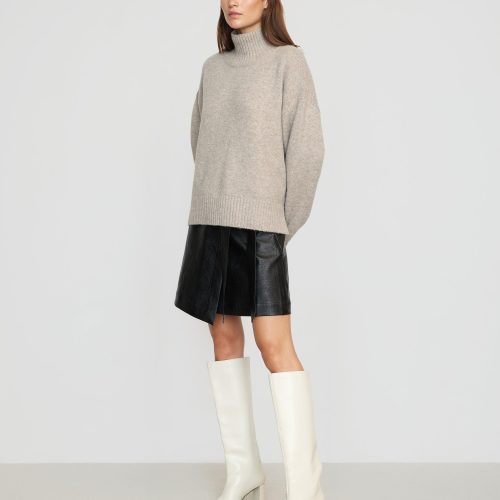 karlie oversized turtleneck sweater oatmeal 5