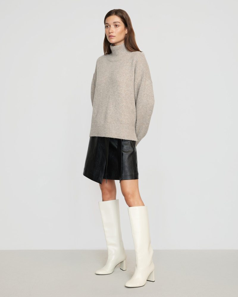 karlie oversized turtleneck sweater oatmeal 5