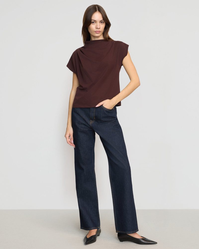 kenny asymmetric neck tee merlot 1