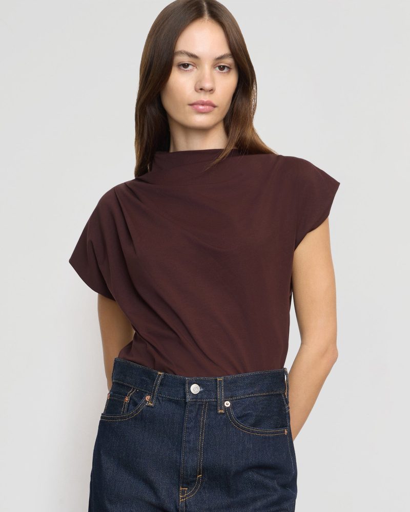 kenny asymmetric neck tee merlot 2