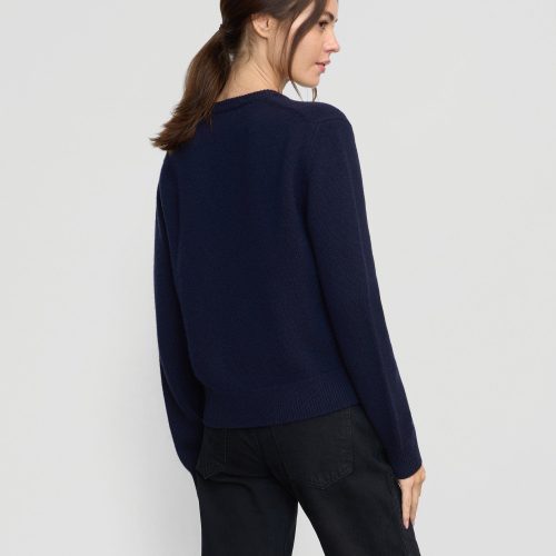 kiran wool cashmere cardigan navy 5