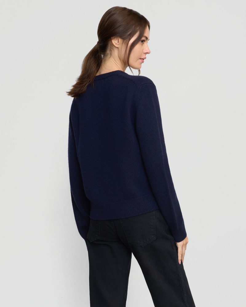 kiran wool cashmere cardigan navy 5