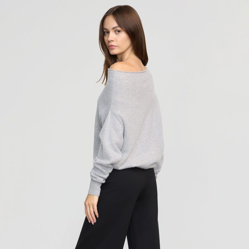 lan cashmere off shoulder sweater heather grey 0 a4dcae4f d53f 4d08 8268 6c4c54ebc833