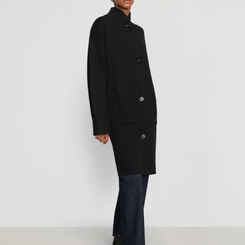 lois button sweater coat black 4