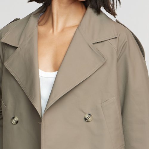 luca cropped trench jacket taupe 2