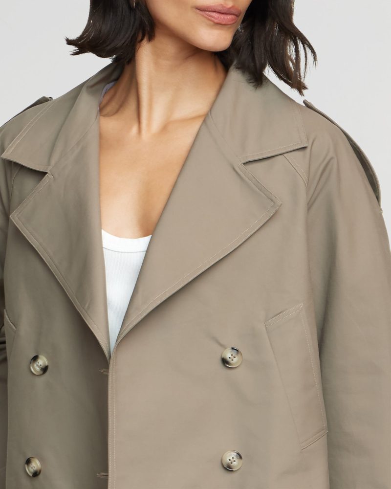 luca cropped trench jacket taupe 2