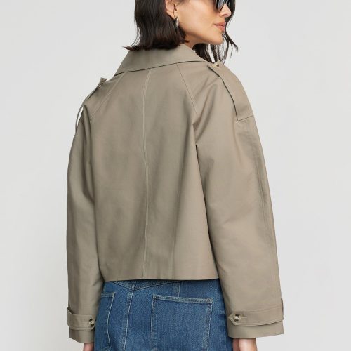 luca cropped trench jacket taupe 5