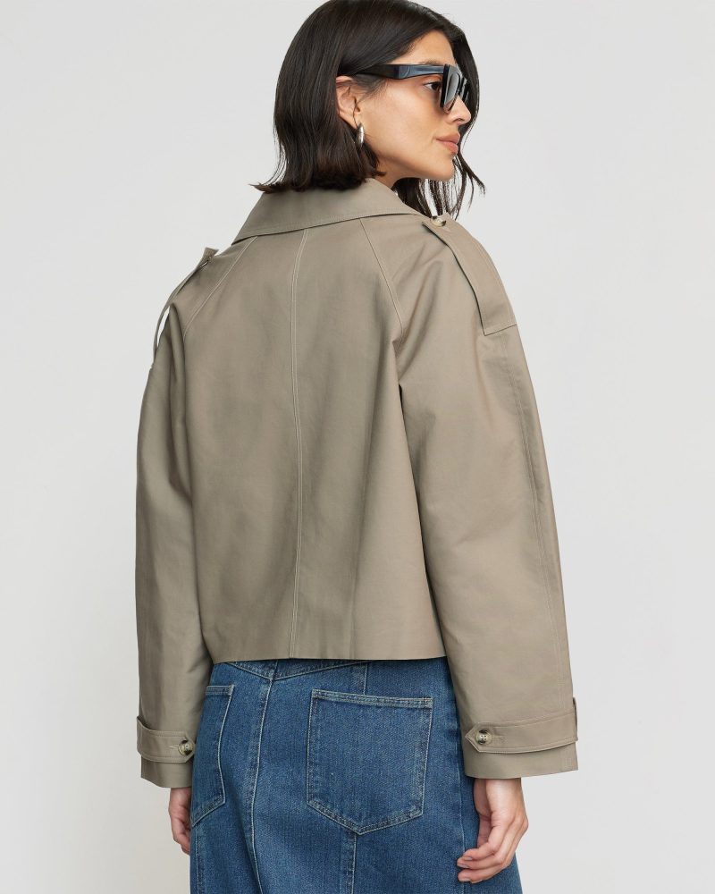 luca cropped trench jacket taupe 5