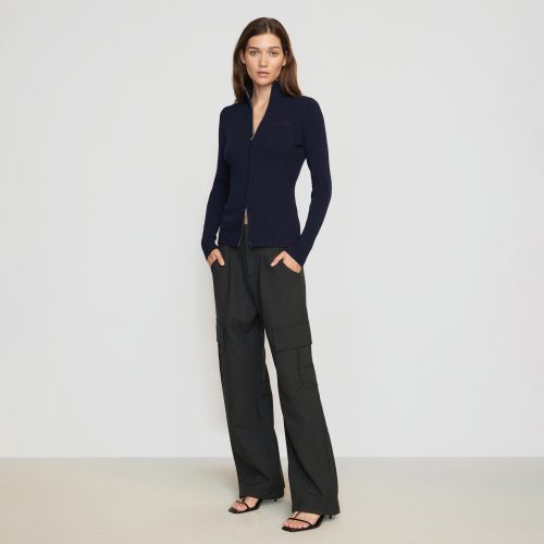 lynda tailored utility pant heather charcoal 0