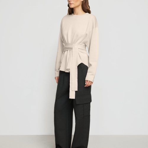 lynda tailored utility pant heather charcoal 2