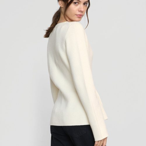 maeve organic cotton wool v neck cardigan cream 6