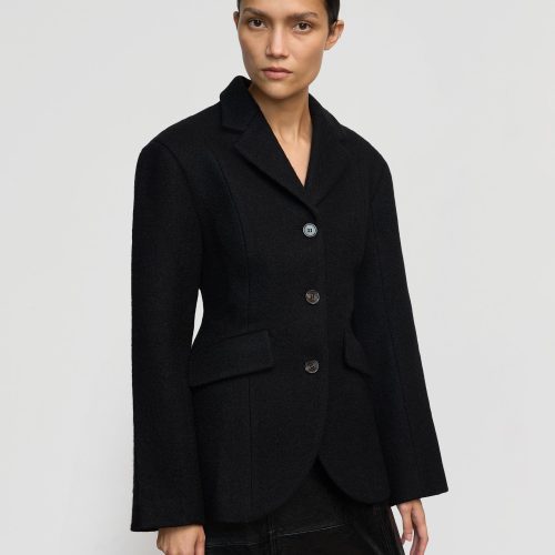 marina wool blend sculpted blazer black 1