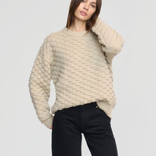 monty bubble knit crewneck sweater heather beige 2 91361281 5fdc 4f21 9ac7 3d8020569c54