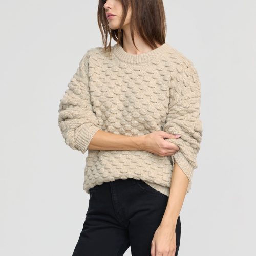 monty bubble knit crewneck sweater heather beige 4 1754cdf1 d780 44c0 88be 7cbf2f9a050b