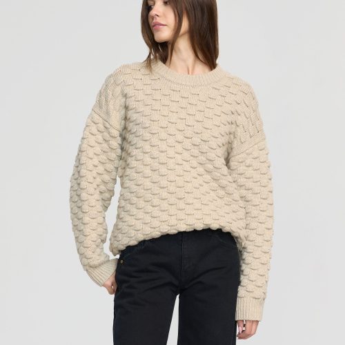 monty bubble knit crewneck sweater heather beige 5 efa6a62b 99d8 4c07 81ee 5fce743f6fa7