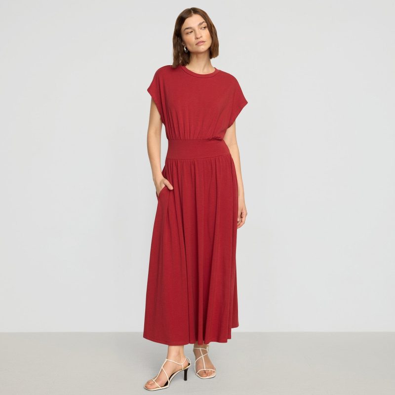 prima jersey midi dress crimson 0