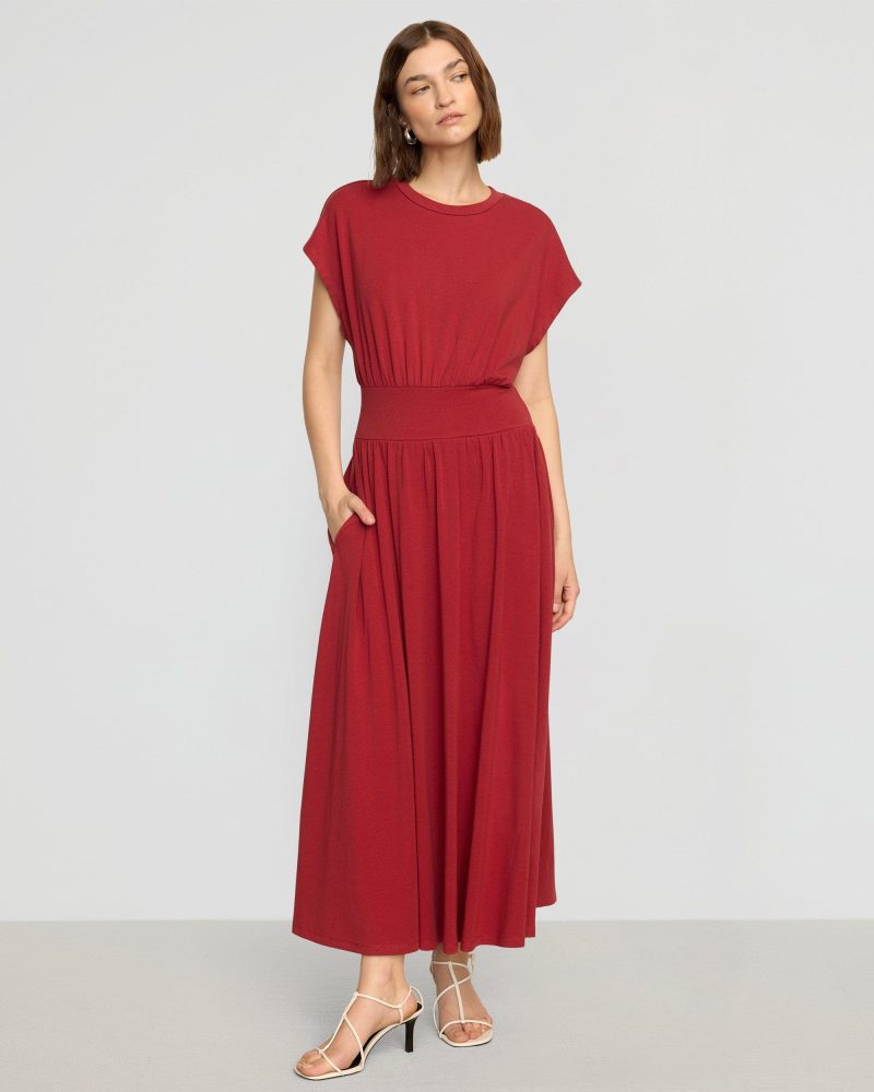 prima jersey midi dress crimson 1