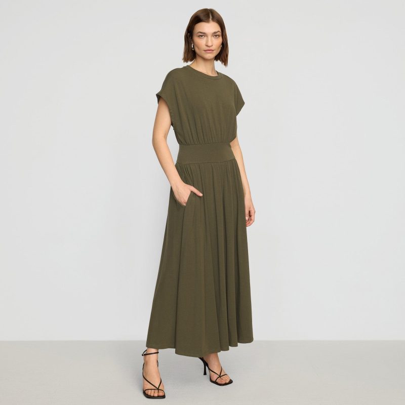 prima jersey midi dress olive 0