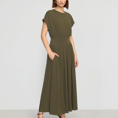 prima jersey midi dress olive 1