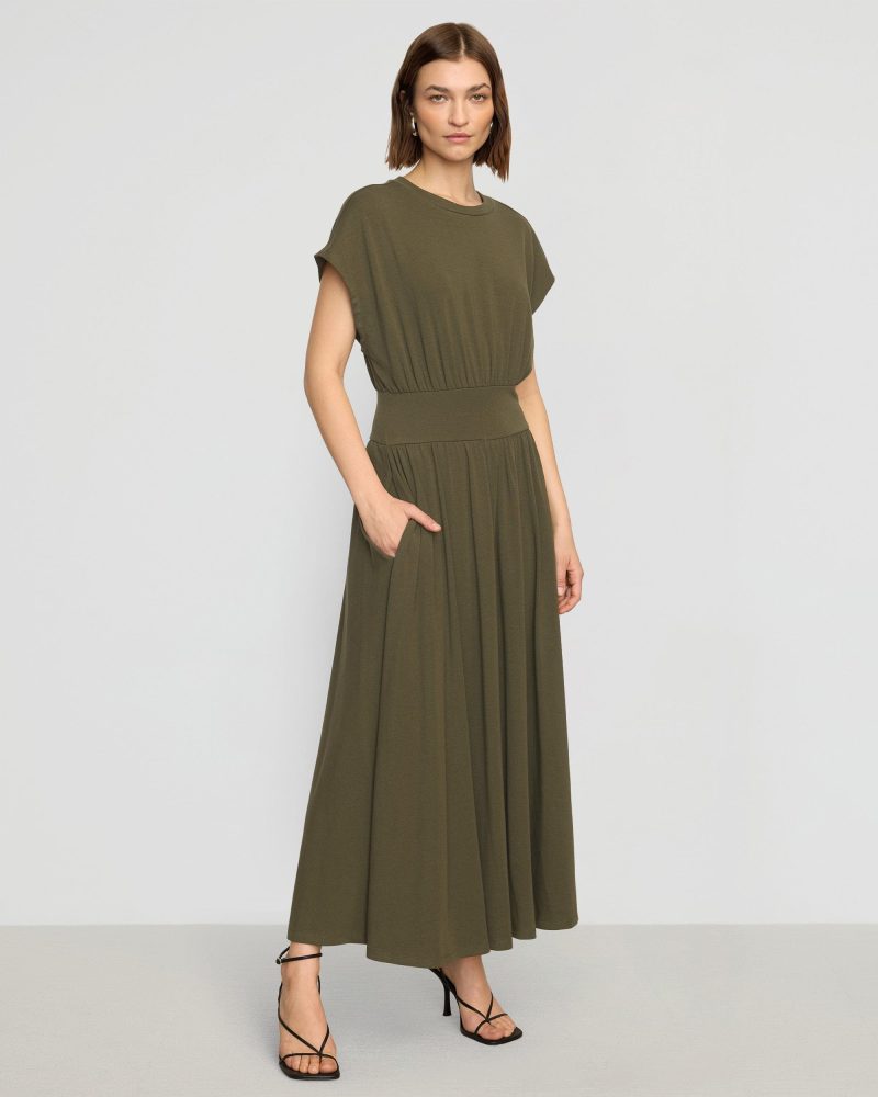 prima jersey midi dress olive 1