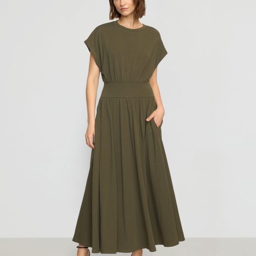 prima jersey midi dress olive 3