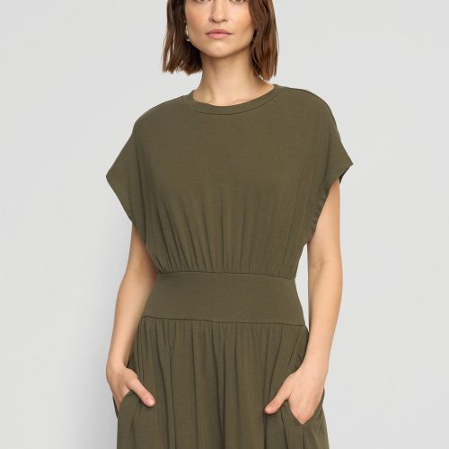 prima jersey midi dress olive 4