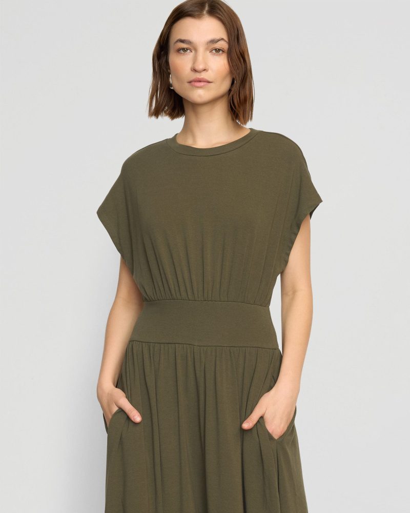 prima jersey midi dress olive 4