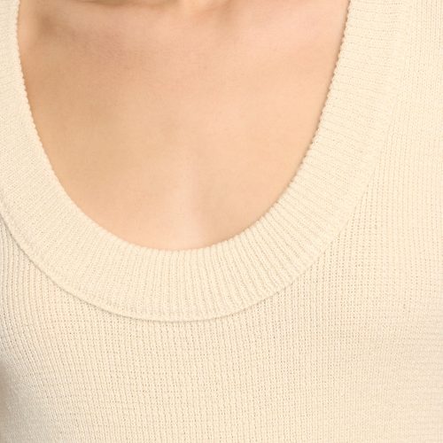 reina sculpted scoop neck knit top cream 5