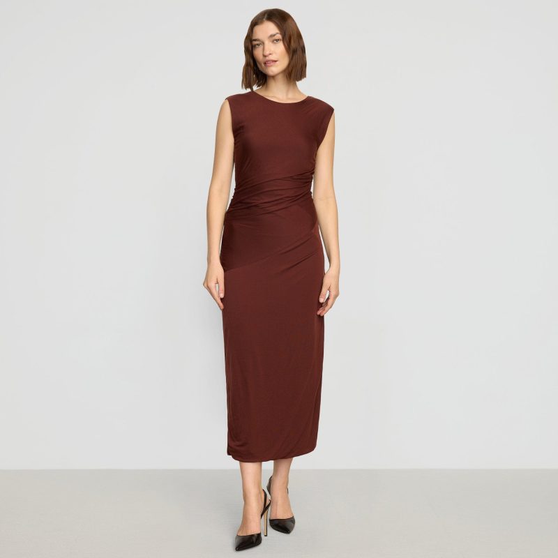 rowena twisted tencel jersey dress auburn 0