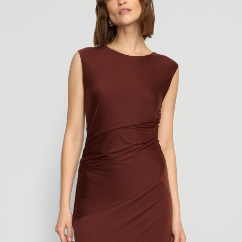 rowena twisted tencel jersey dress auburn 2