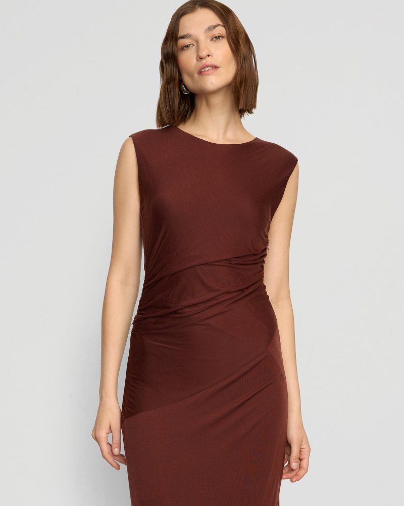 rowena twisted tencel jersey dress auburn 2