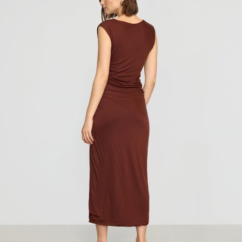 rowena twisted tencel jersey dress auburn 5