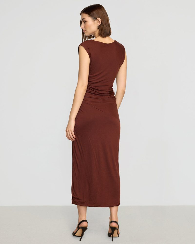 rowena twisted tencel jersey dress auburn 5